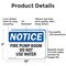 Signmission Fire Pump Room Do Not Use Water OSHA Notice Sign, Aluminum, 10in W x 7in L, 2PK OS-2PACK-NS-A-710-L-12636 - alternate 5